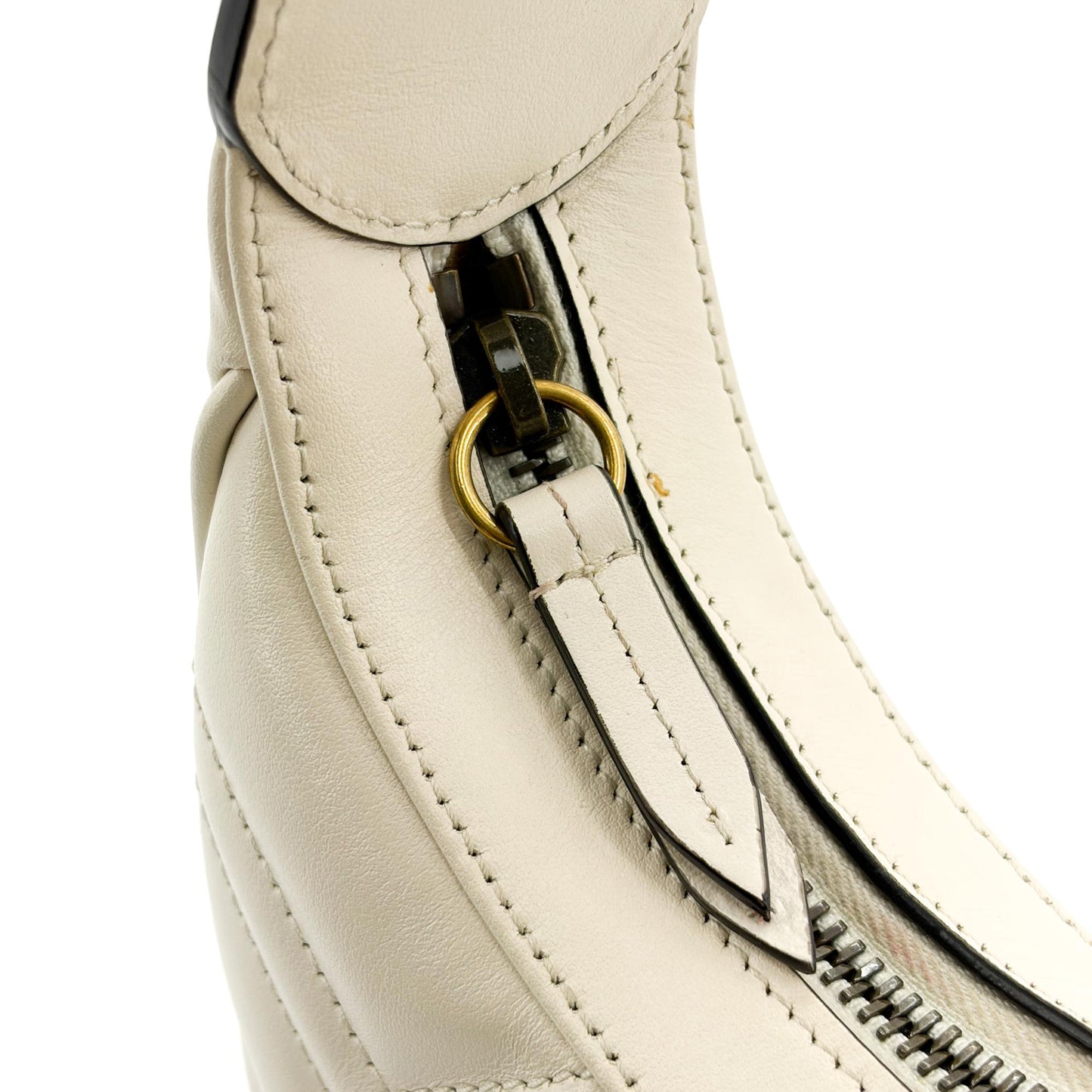 Gucci GG Marmont Half Moon Shape Mini Bag White