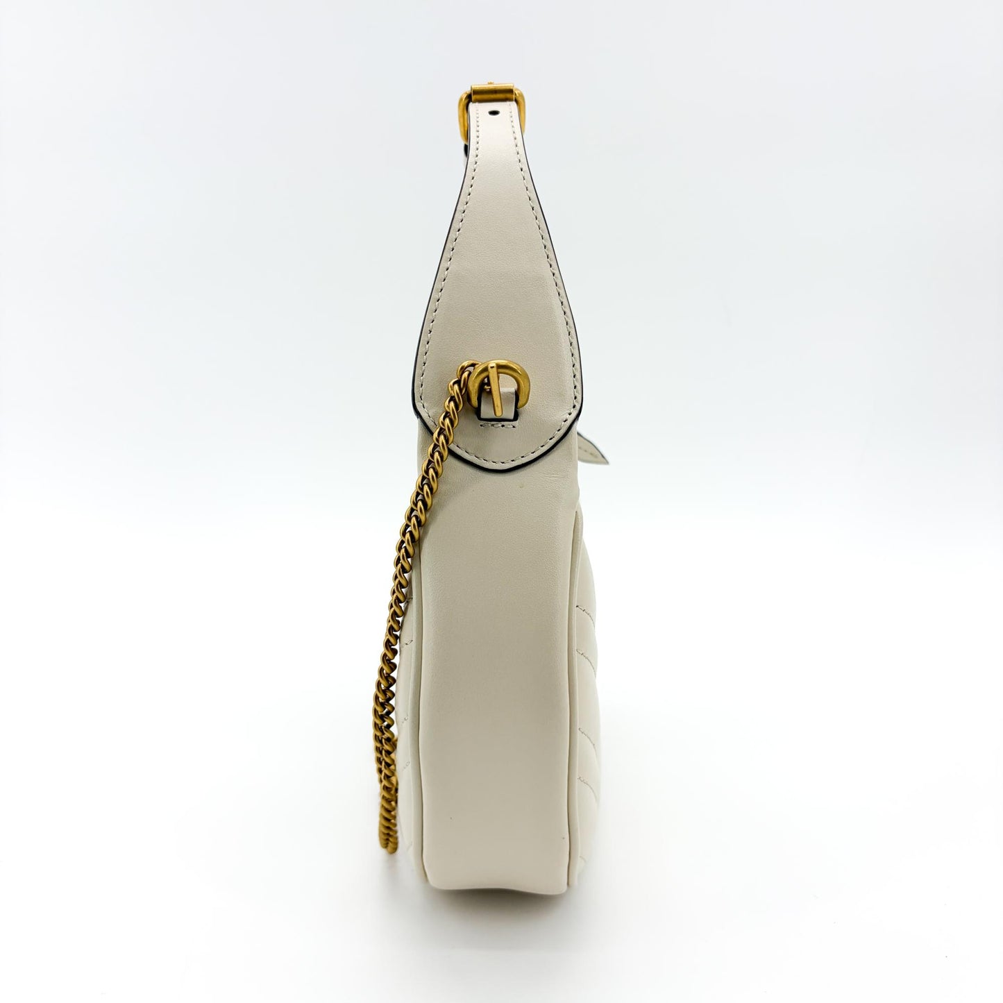 Gucci GG Marmont Half Moon Shape Mini Bag White