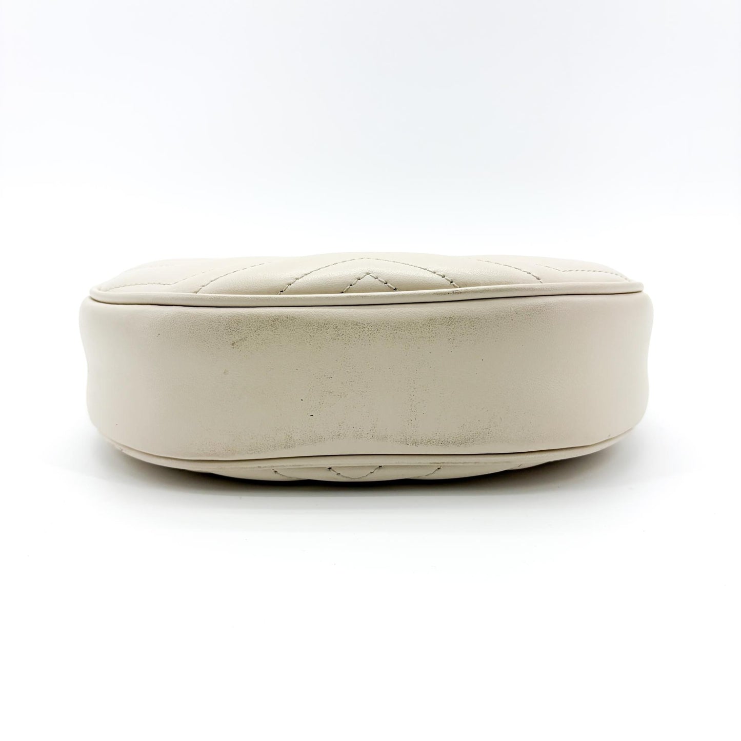 Gucci GG Marmont Half Moon Shape Mini Bag White