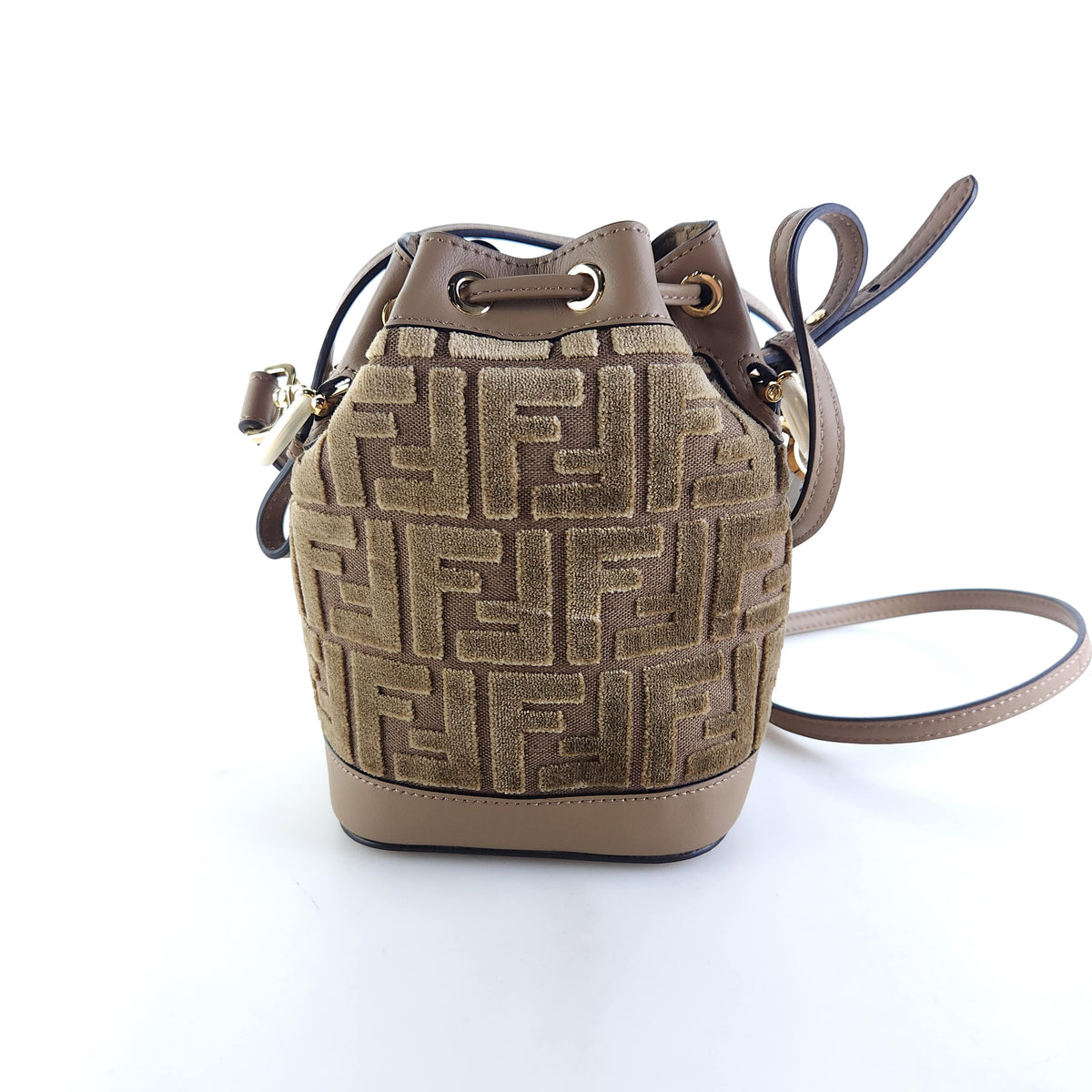 Mini Velvet FF Montrezzo Bucket Bag Tote Bag Crossbody Bag 8BS093