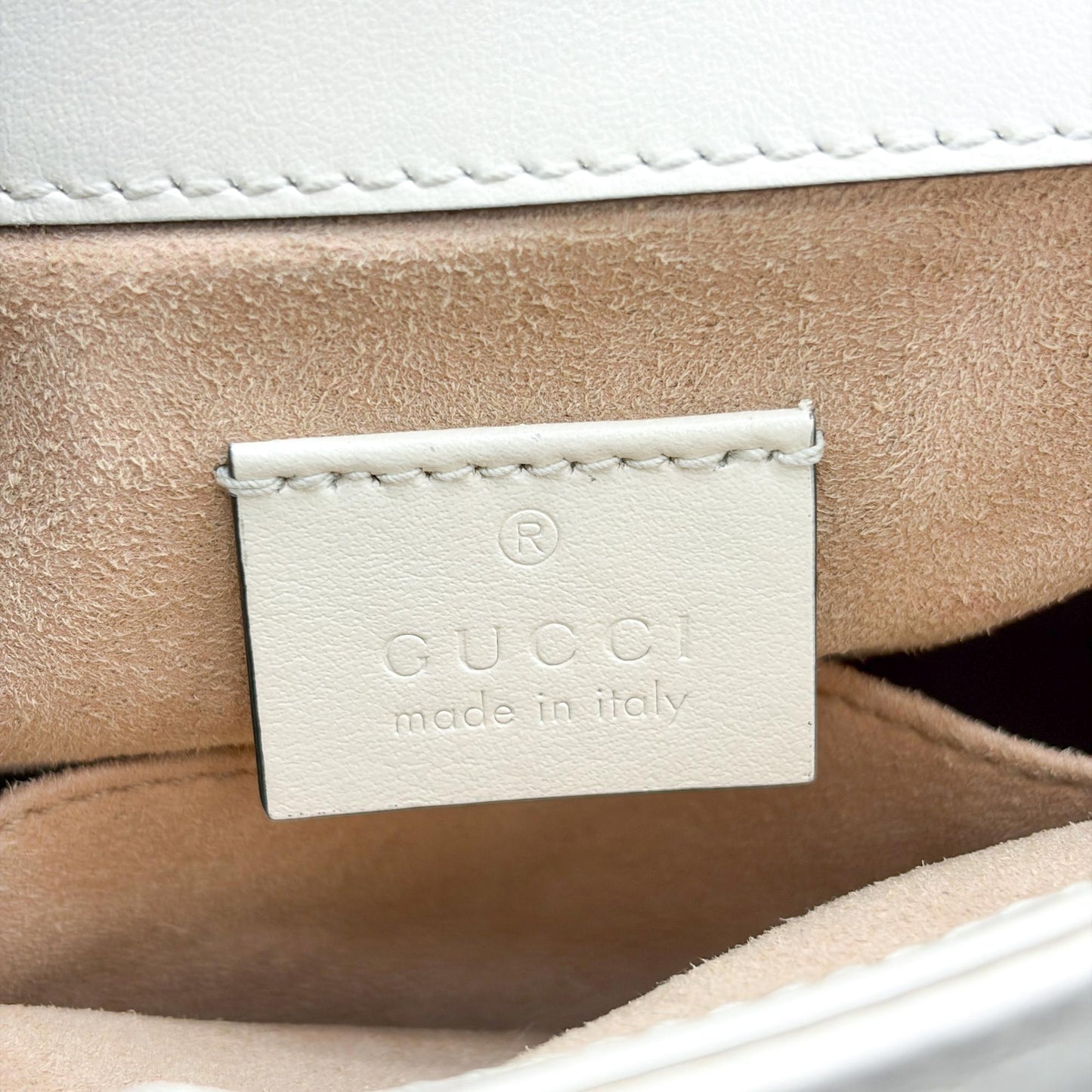 Gucci GG Marmont Matelassé Mini Top Handle Bag White