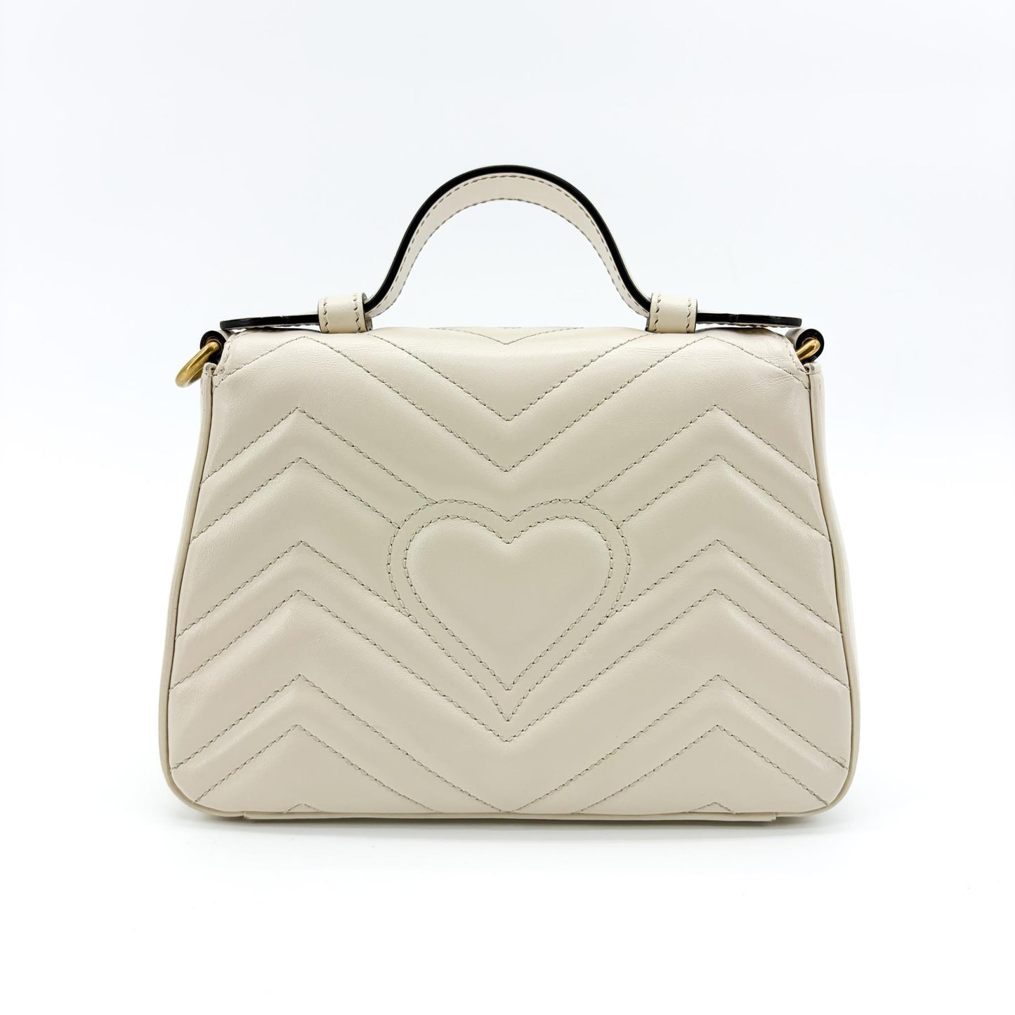 Gucci GG Marmont Matelassé Mini Top Handle Bag White
