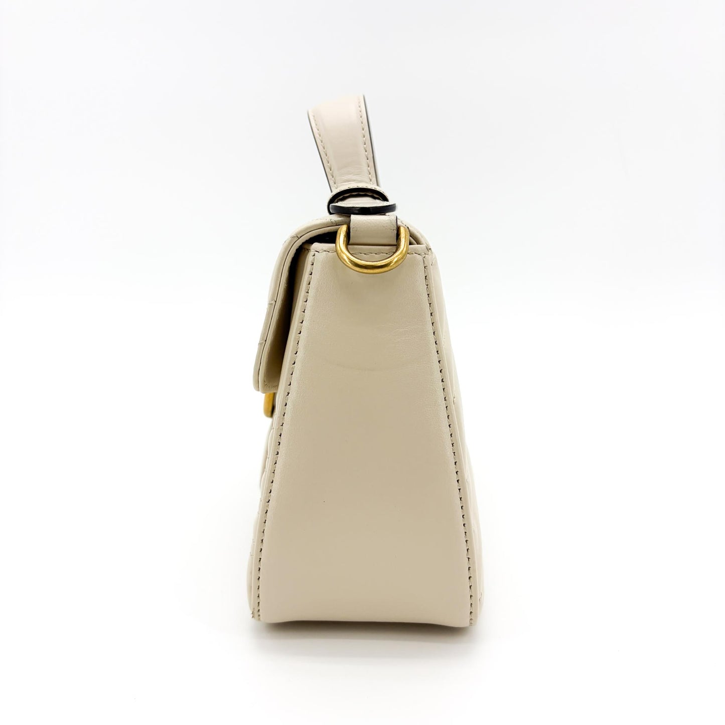 Gucci GG Marmont Matelassé Mini Top Handle Bag White