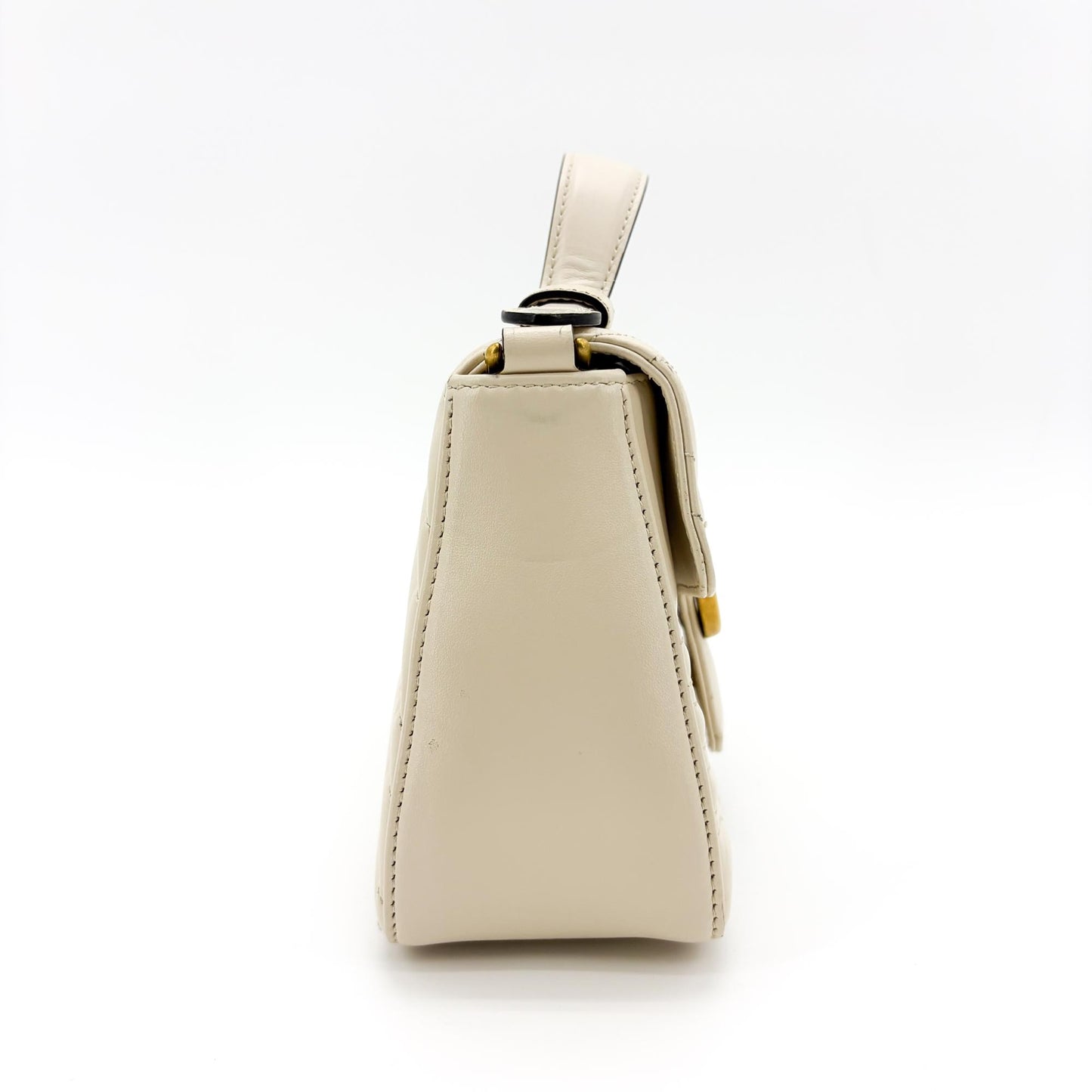 Gucci GG Marmont Matelassé Mini Top Handle Bag White