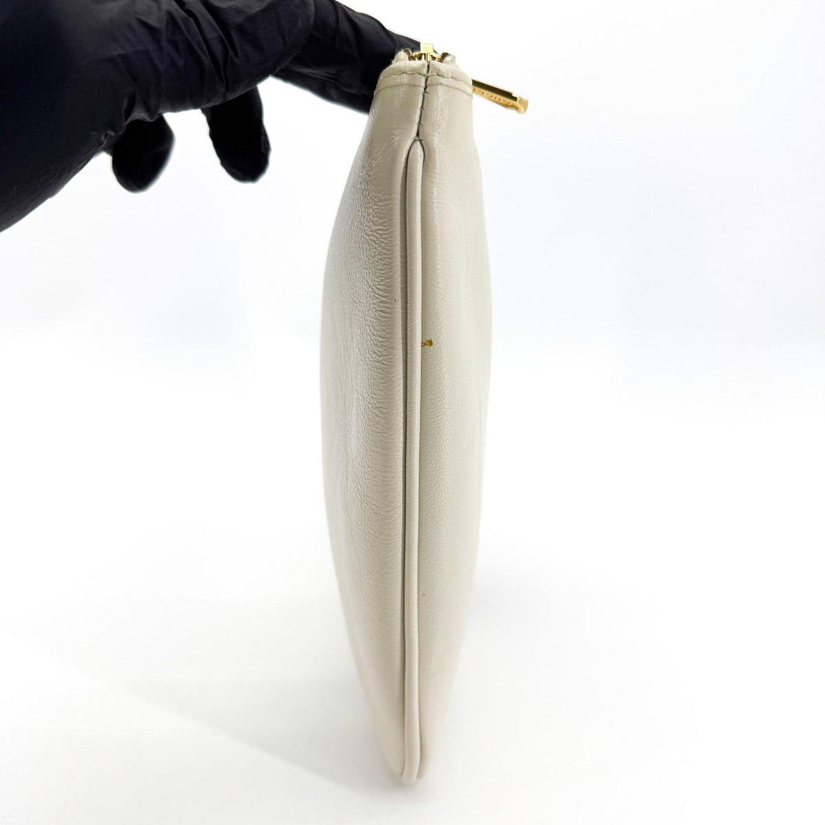 Gucci Raja leather clutch ecru