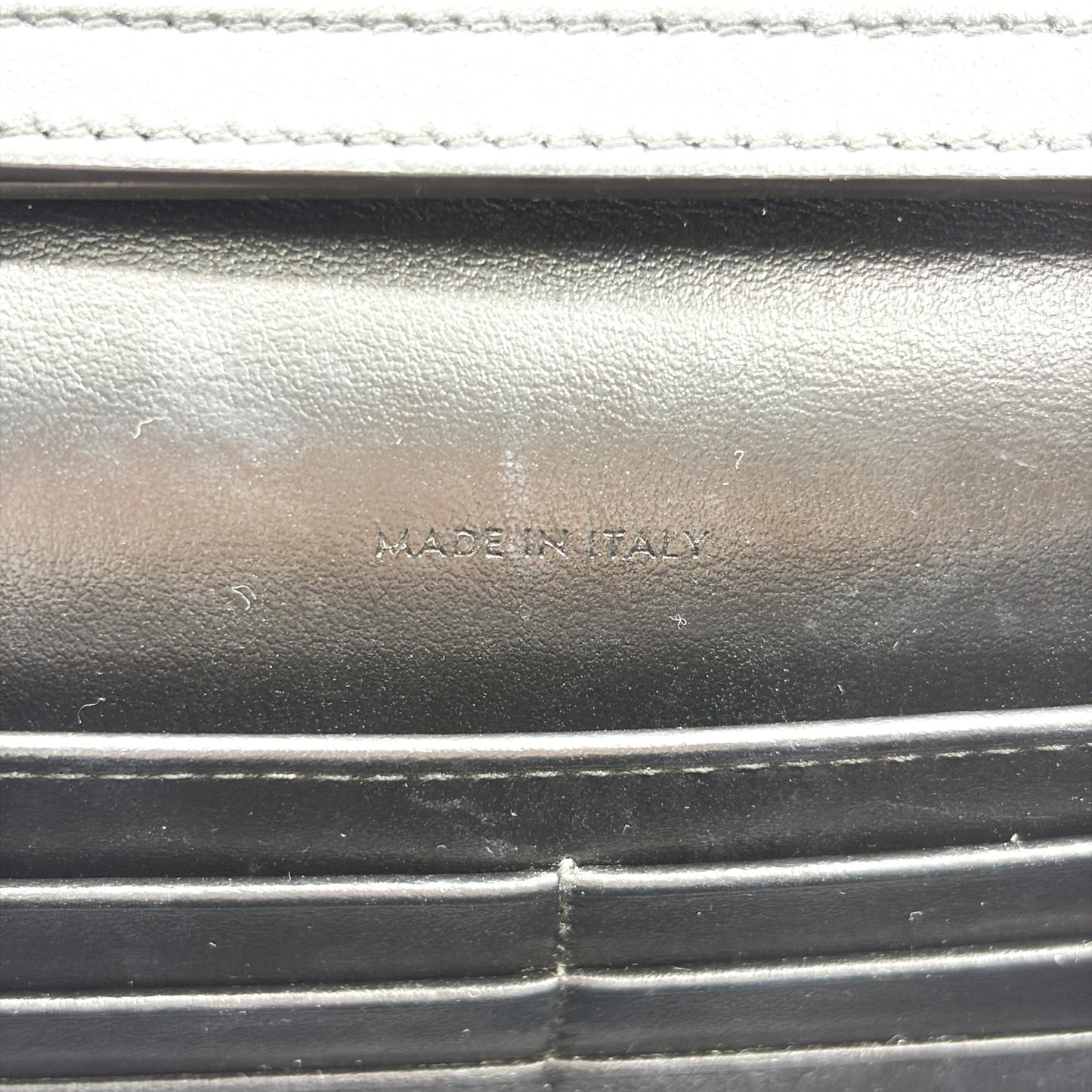Celine Vintage Triomphe Leather Envelope Clutch Black