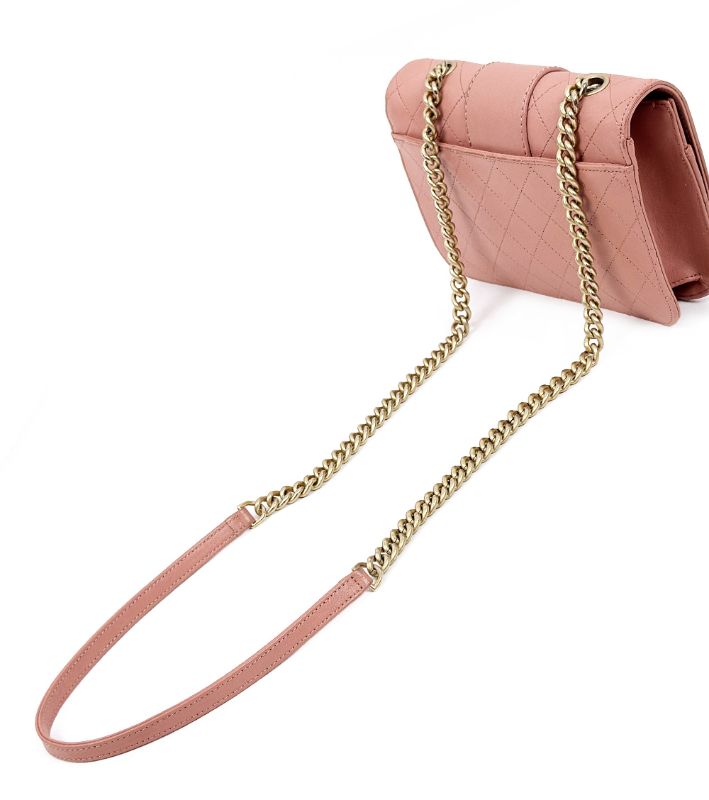 Chanel Pink Quilted CC Flap Chain Shoulder Bag