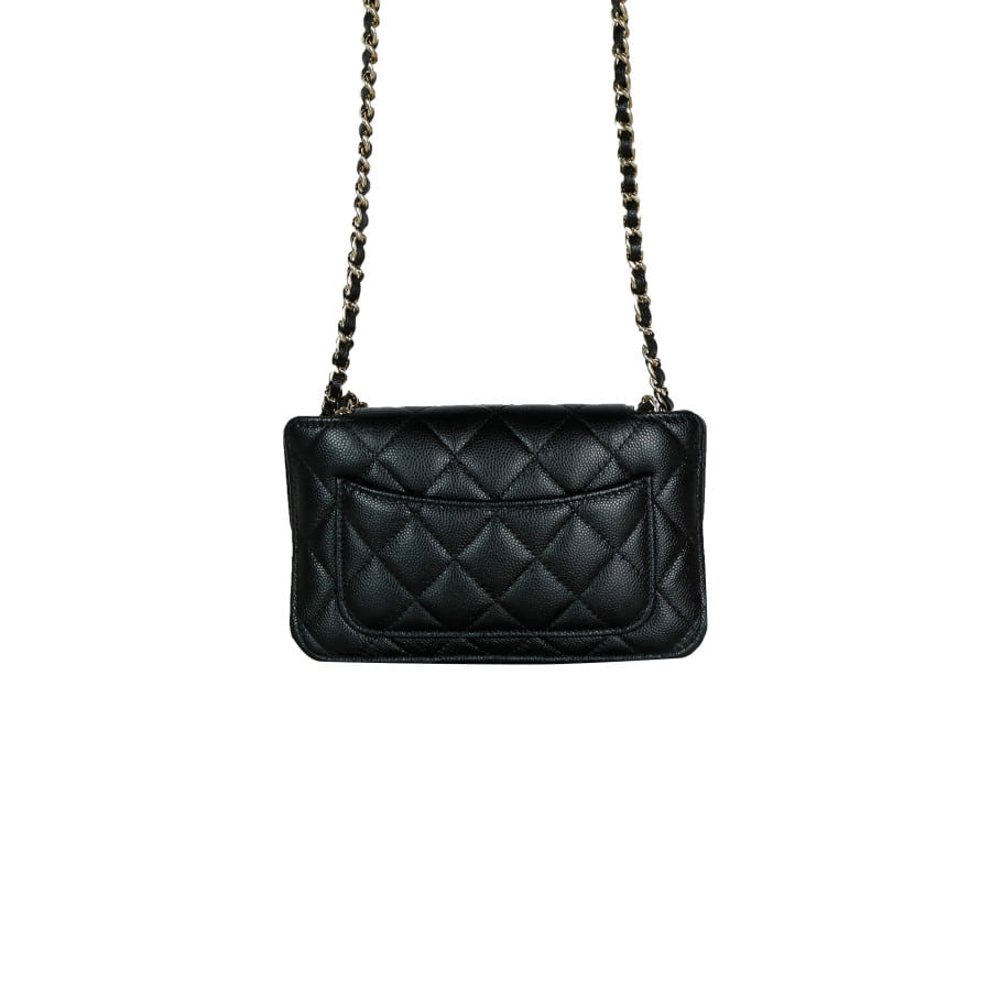 Classic Caviar Foldable Chain Crossbody Eco Tote Bag AP2095