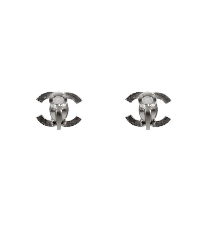Chanel CC Silver Earrings