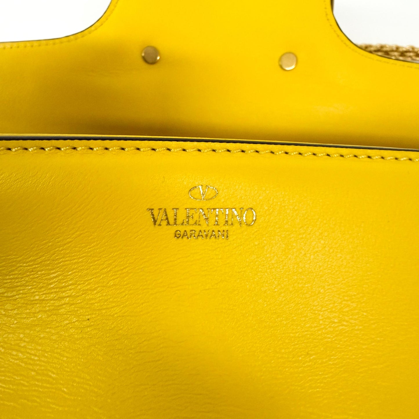 Valentino Garavani V-Logo Rocco Shoulder Bag Yellow