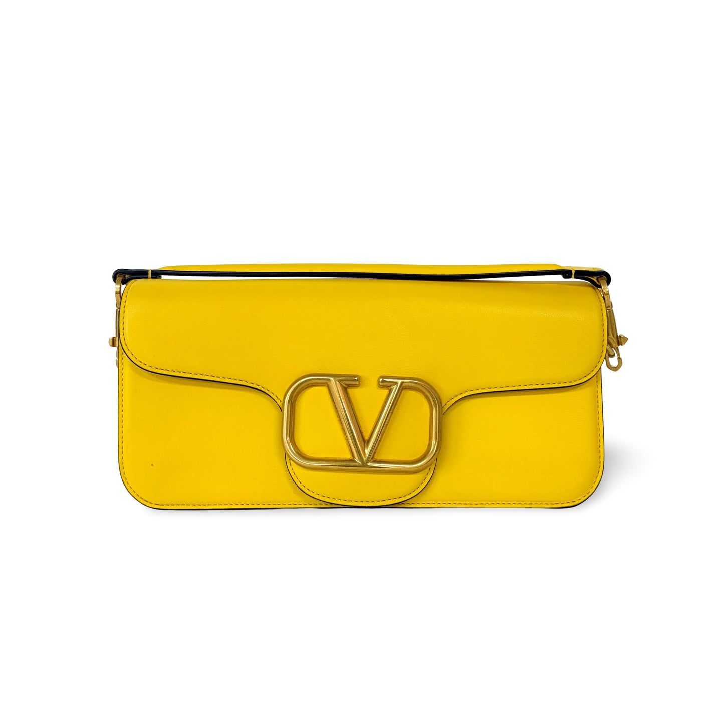 Valentino Garavani V-Logo Rocco Shoulder Bag Yellow