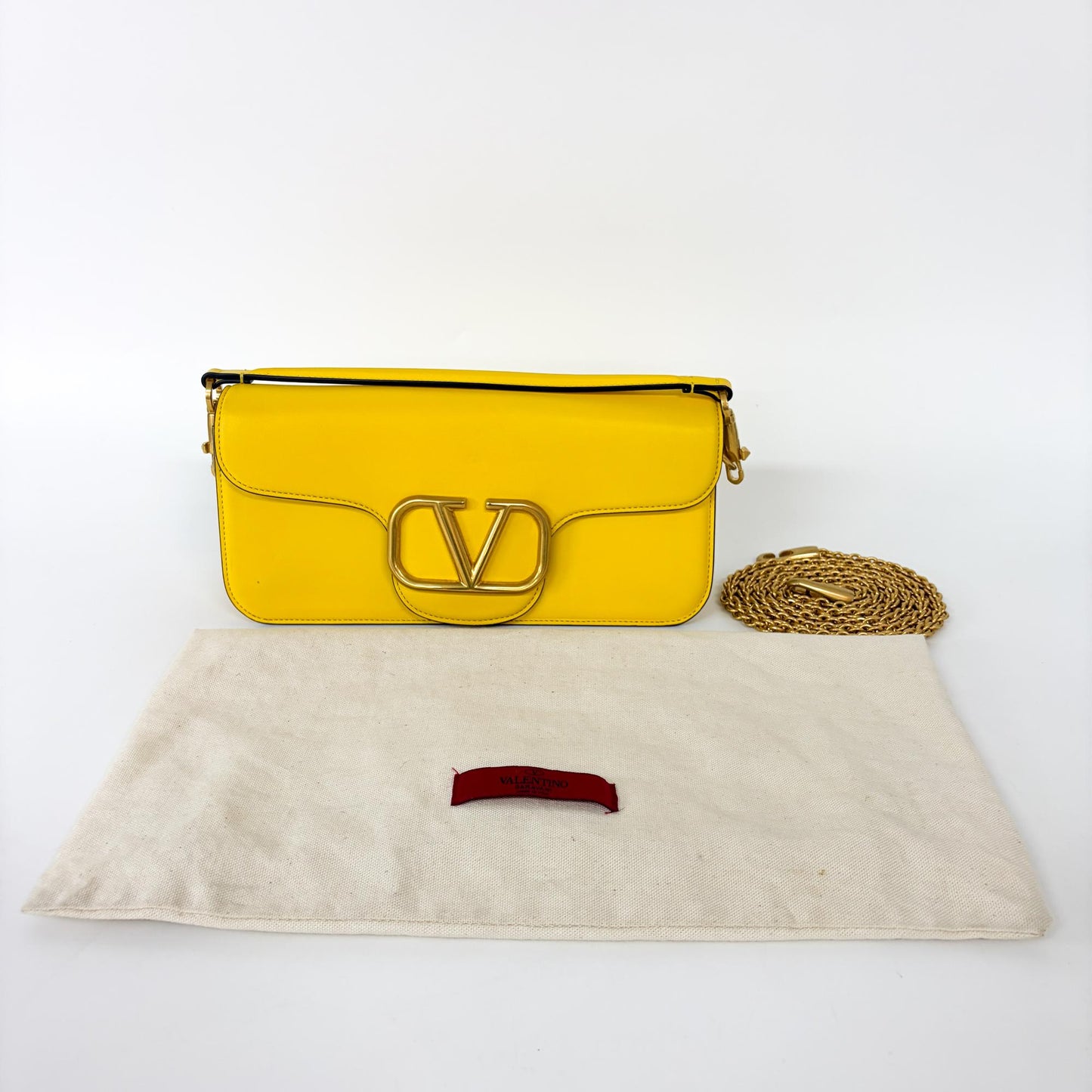 Valentino Garavani V-Logo Rocco Shoulder Bag Yellow