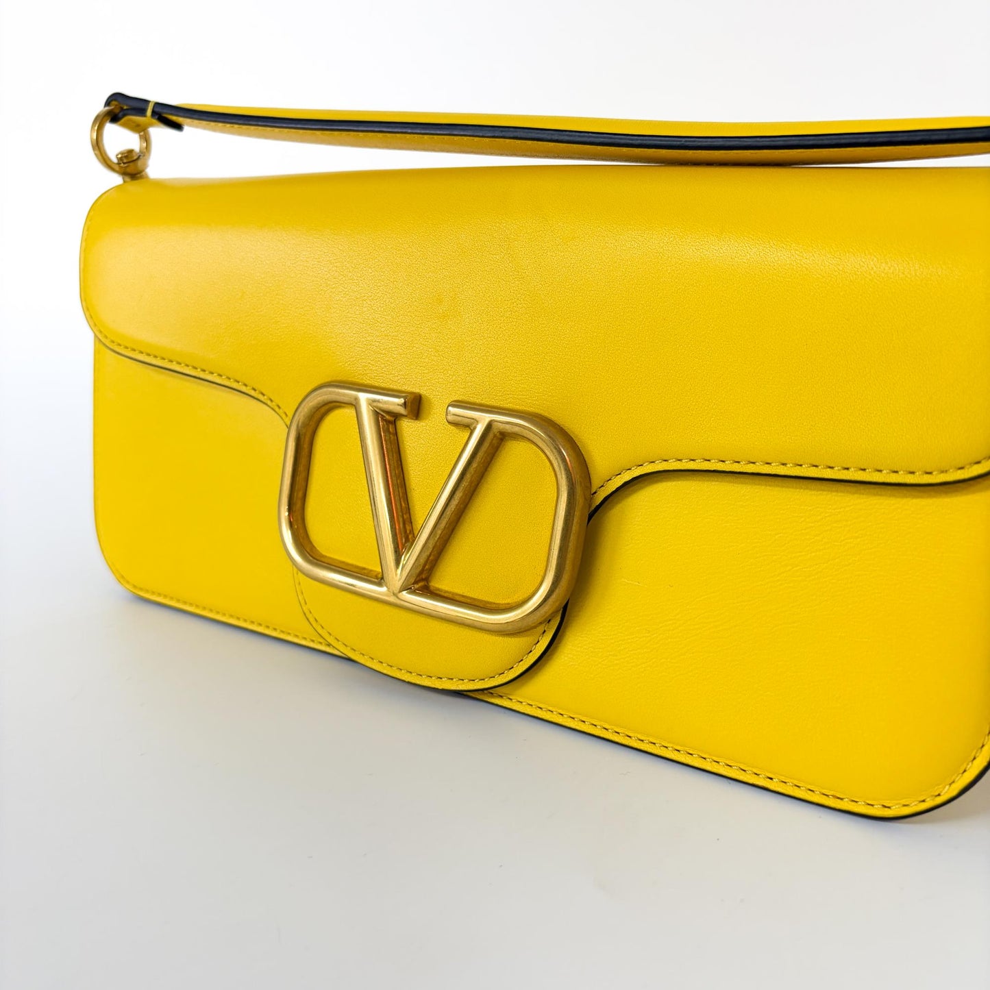 Valentino Garavani V-Logo Rocco Shoulder Bag Yellow