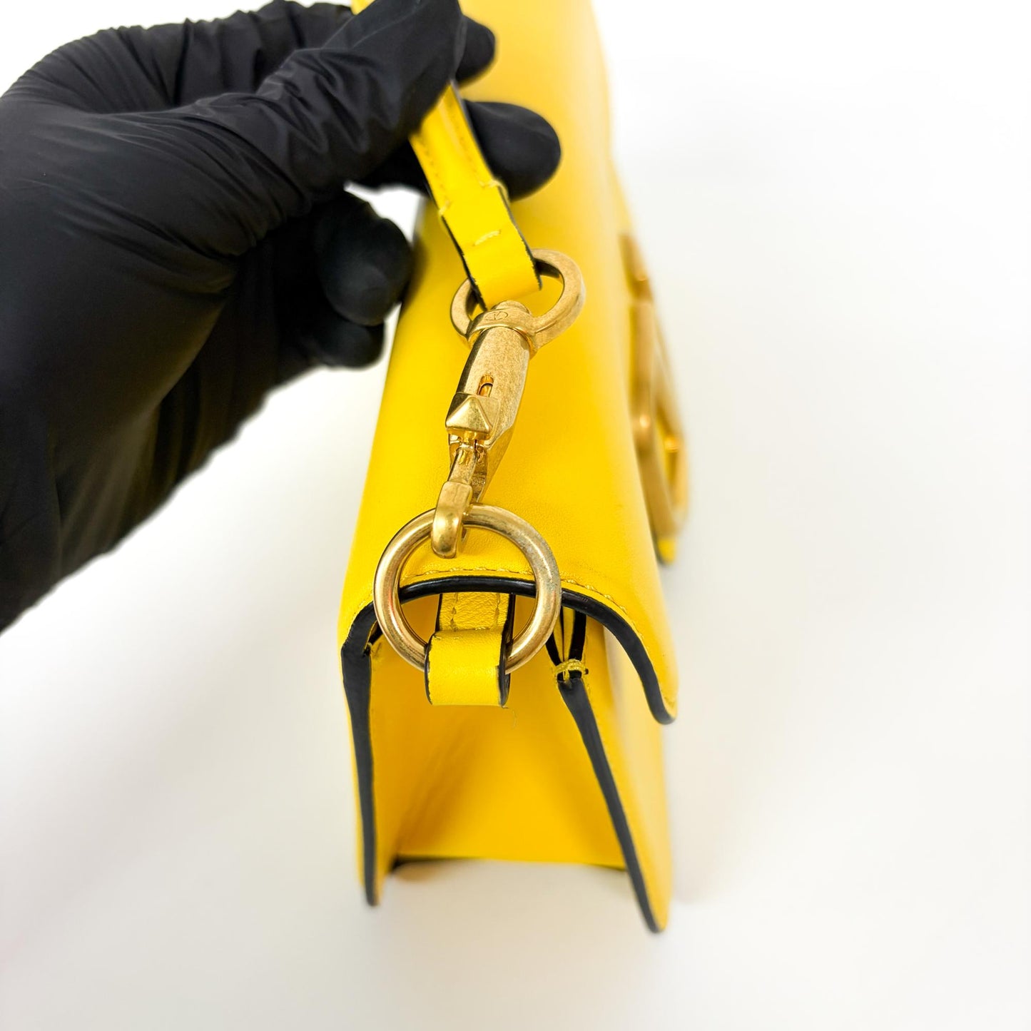 Valentino Garavani V-Logo Rocco Shoulder Bag Yellow