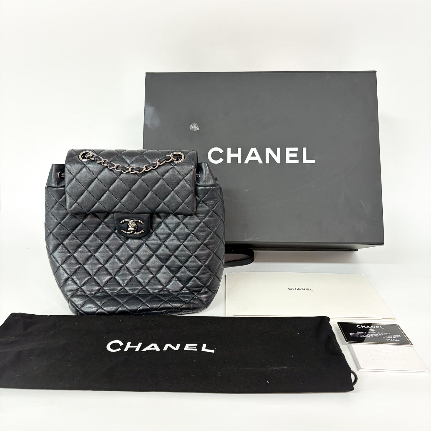 Chanel Urban Spirit Silver Hardware Lambskin Backpack