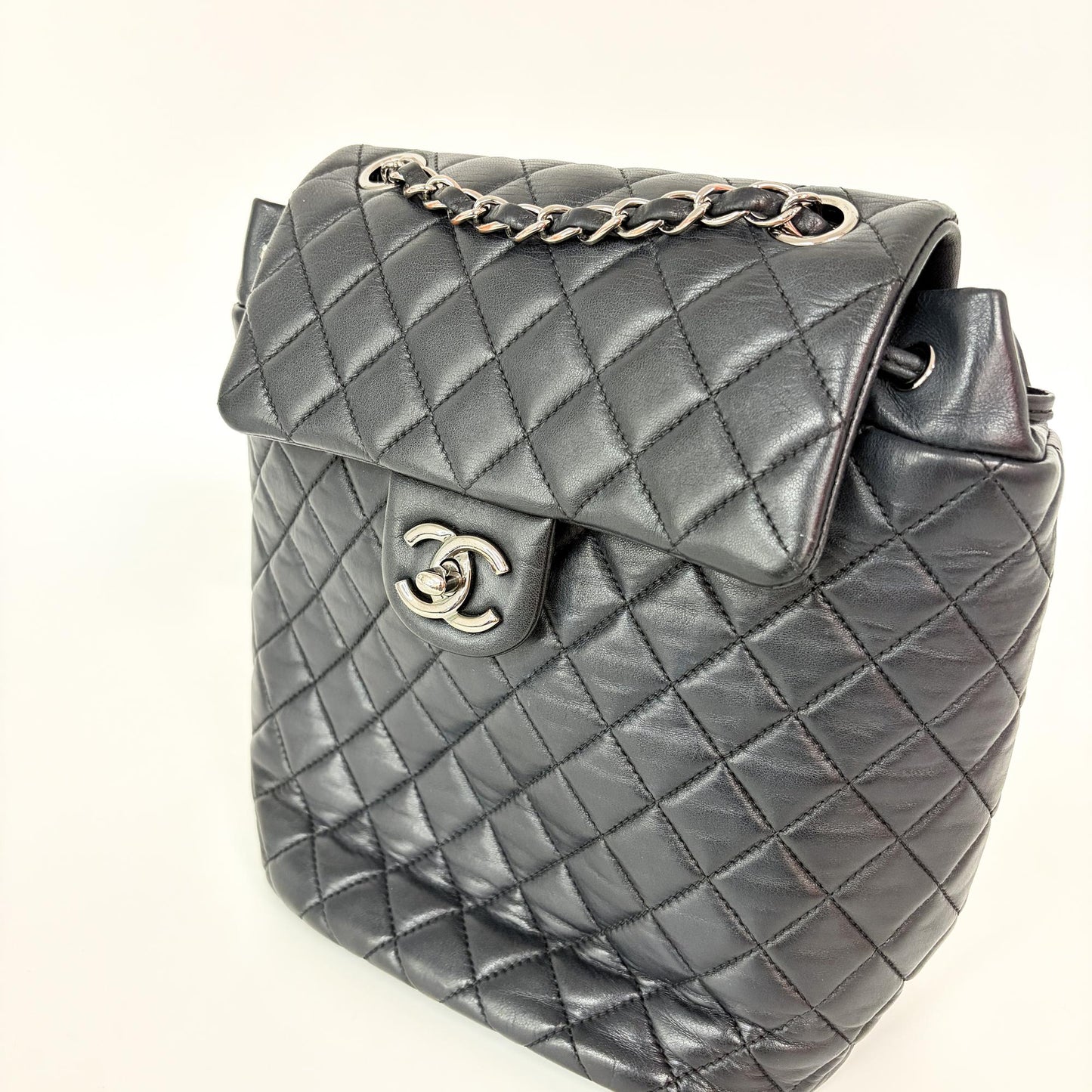 Chanel Urban Spirit Silver Hardware Lambskin Backpack
