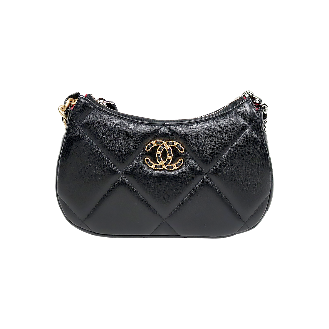 Chanel Black 19 Chain Hobo Bag