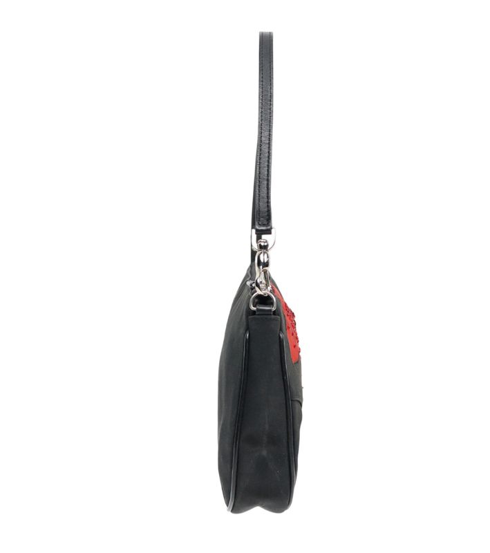 Dior Black Rose Saddle Shoulder Bag