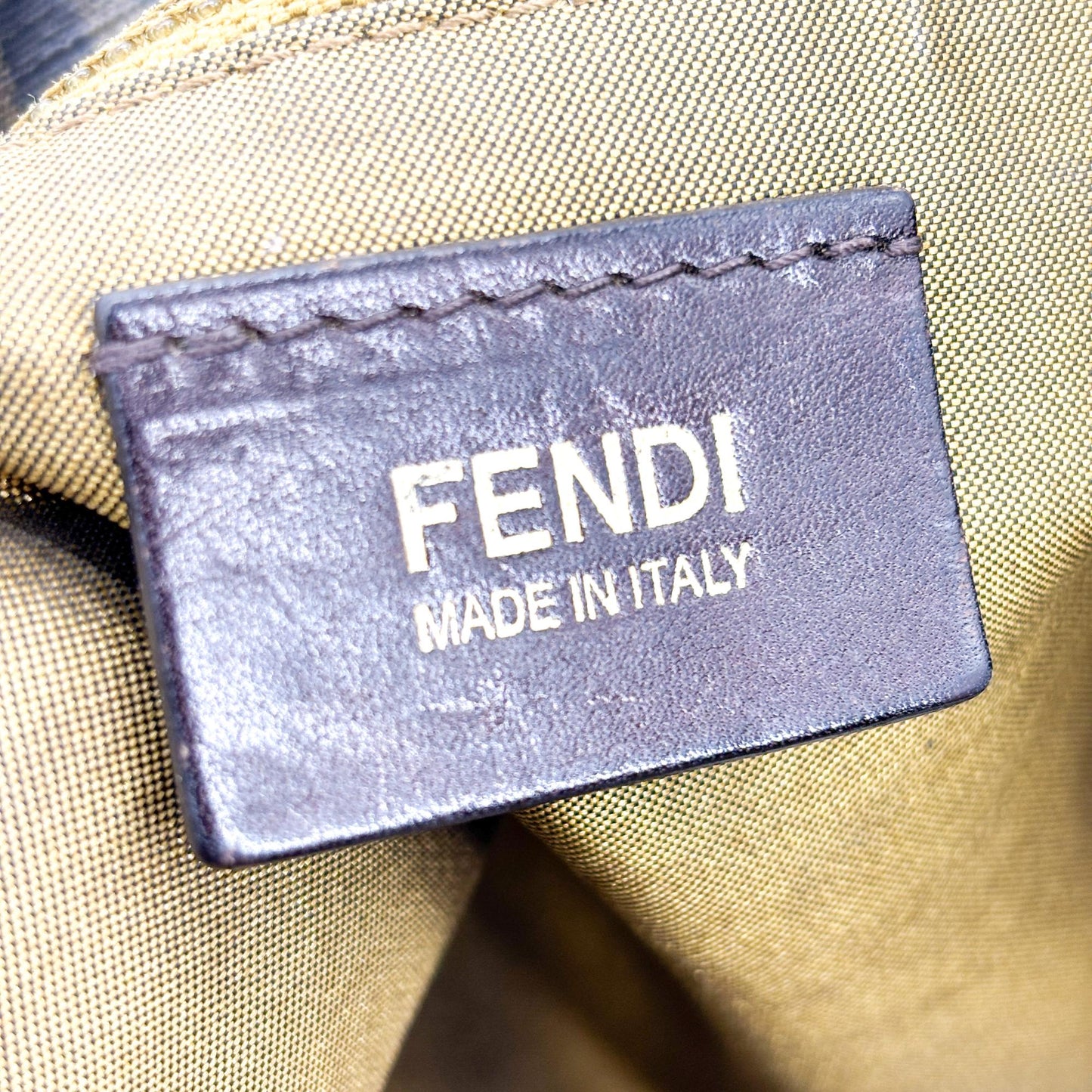 Fendi Star Zucca Perforated Canvas Shoulder Tote Bag Brown Black