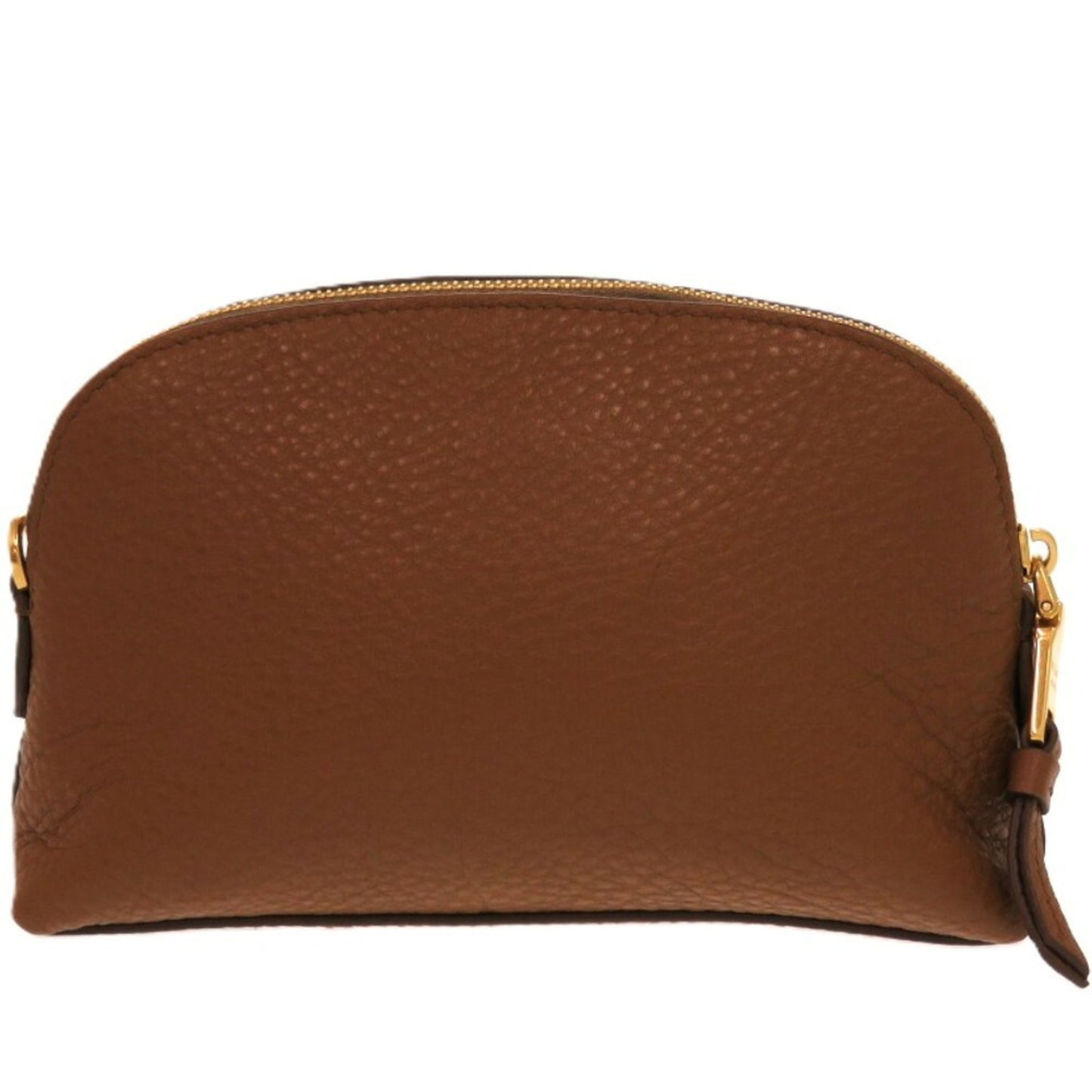 Prada brown leather pouch bag
