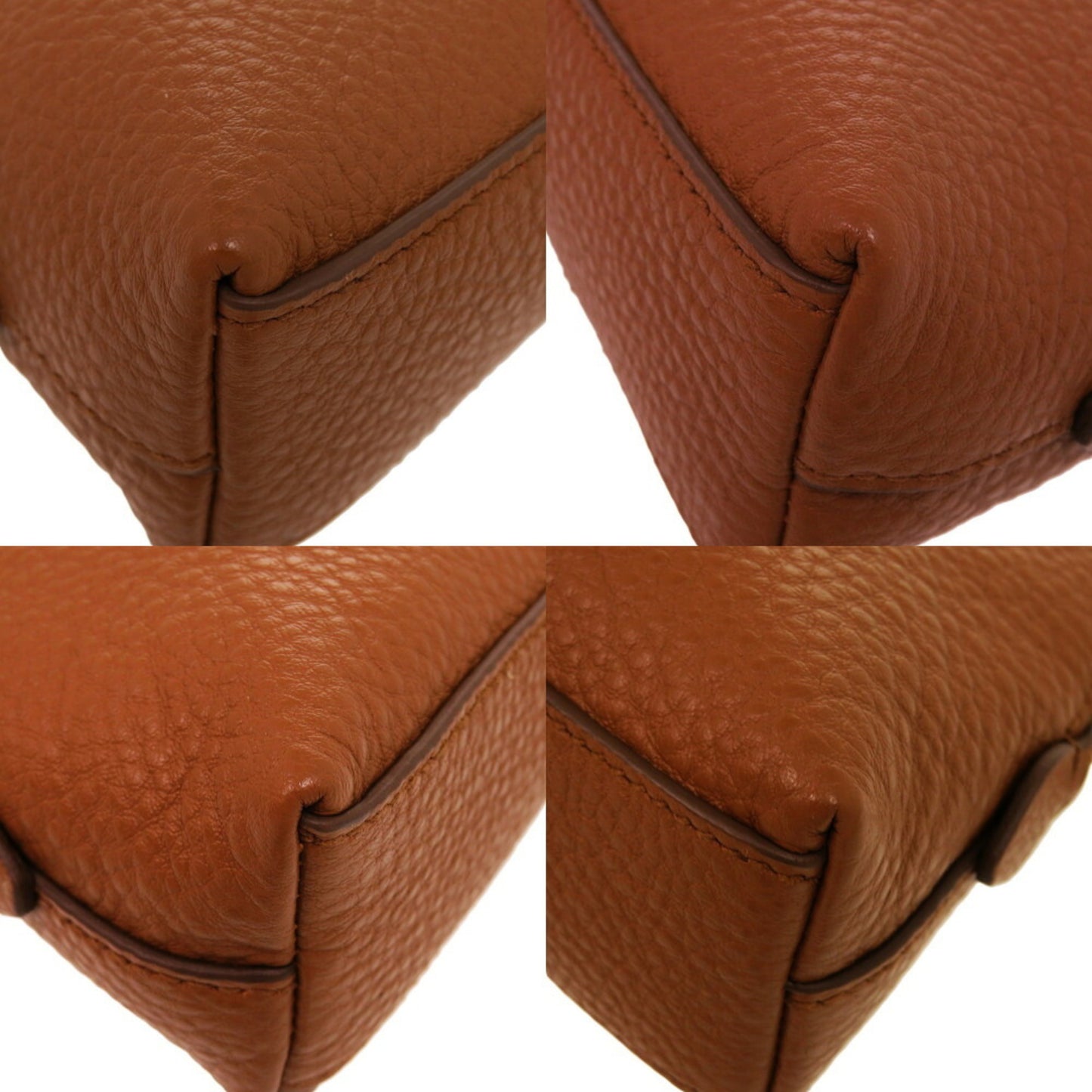 Prada brown leather pouch bag