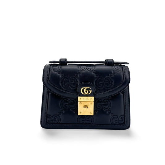 Gucci Padlock GG Embossed Mini Crossbody Bag Black