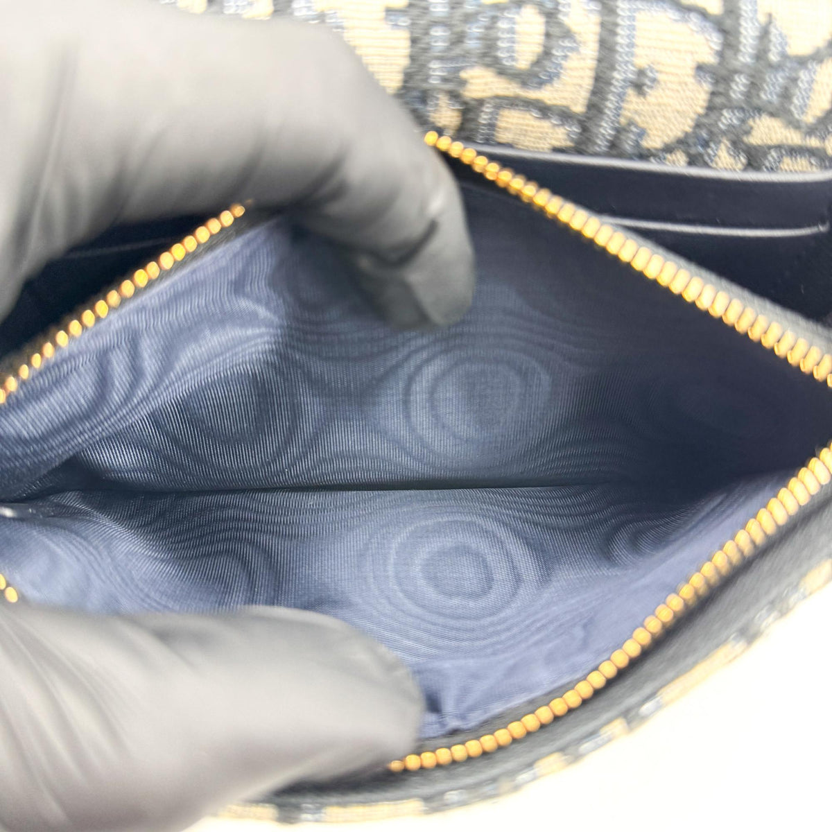 Dior 30 Montaigne Flap Card Holder Blue Oblique