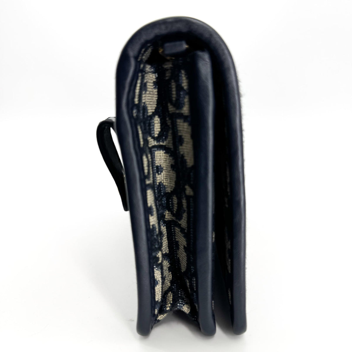 Dior 30 Montaigne Flap Card Holder Blue Oblique