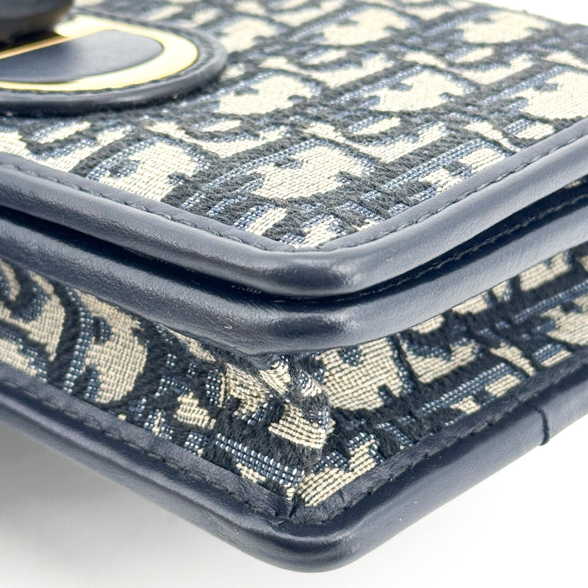 Dior 30 Montaigne Flap Card Holder Blue Oblique
