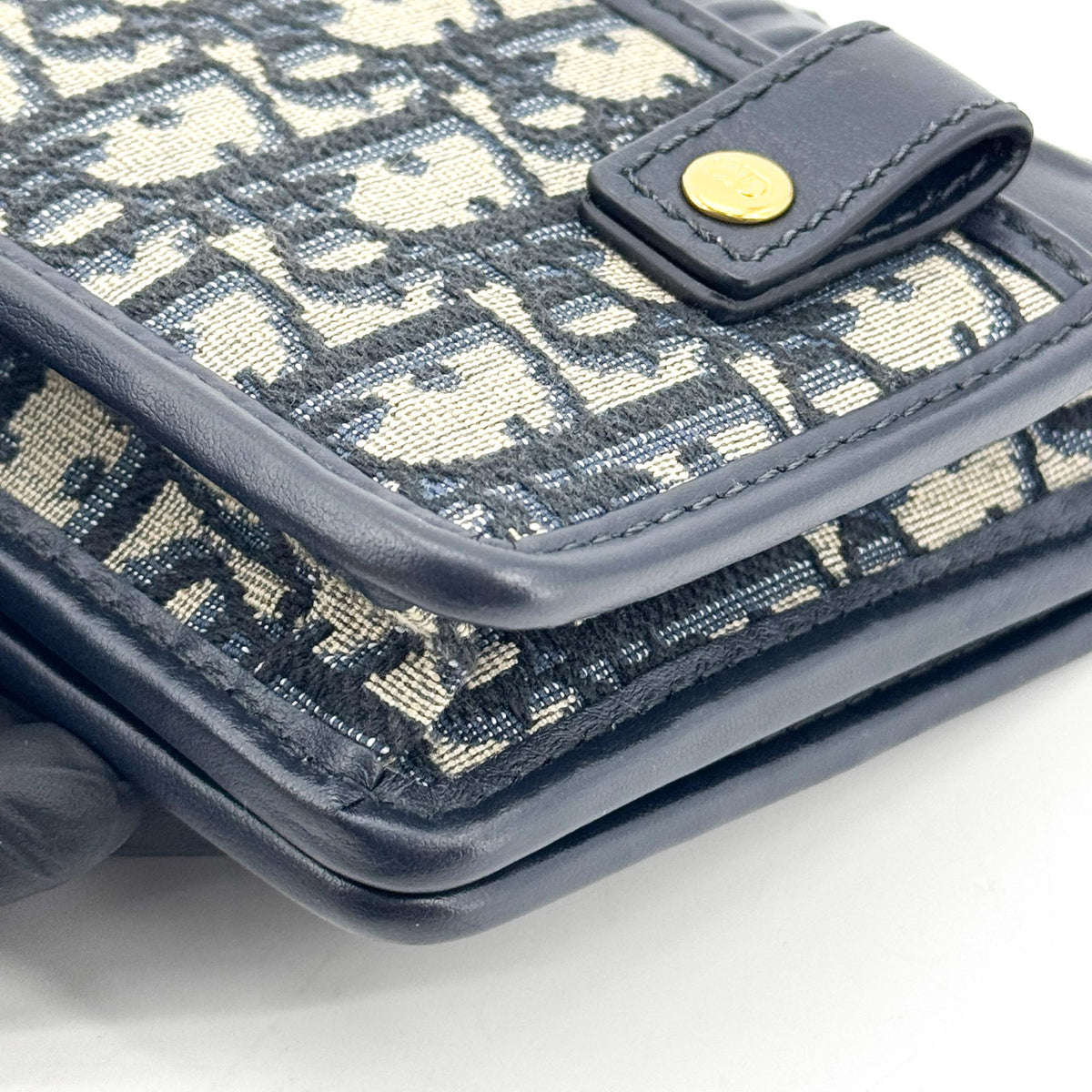 Dior 30 Montaigne Flap Card Holder Blue Oblique