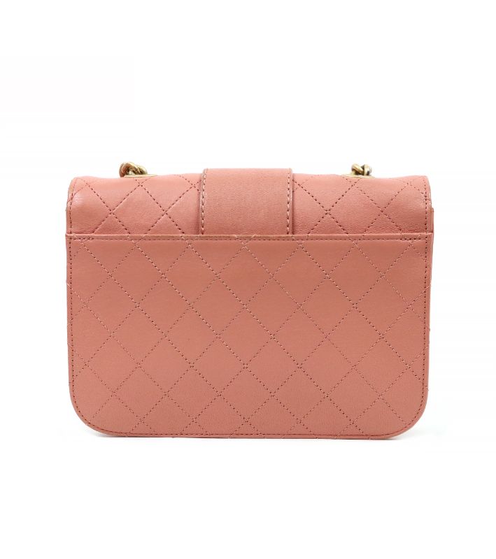 Chanel Pink Quilted CC Flap Chain Shoulder Bag