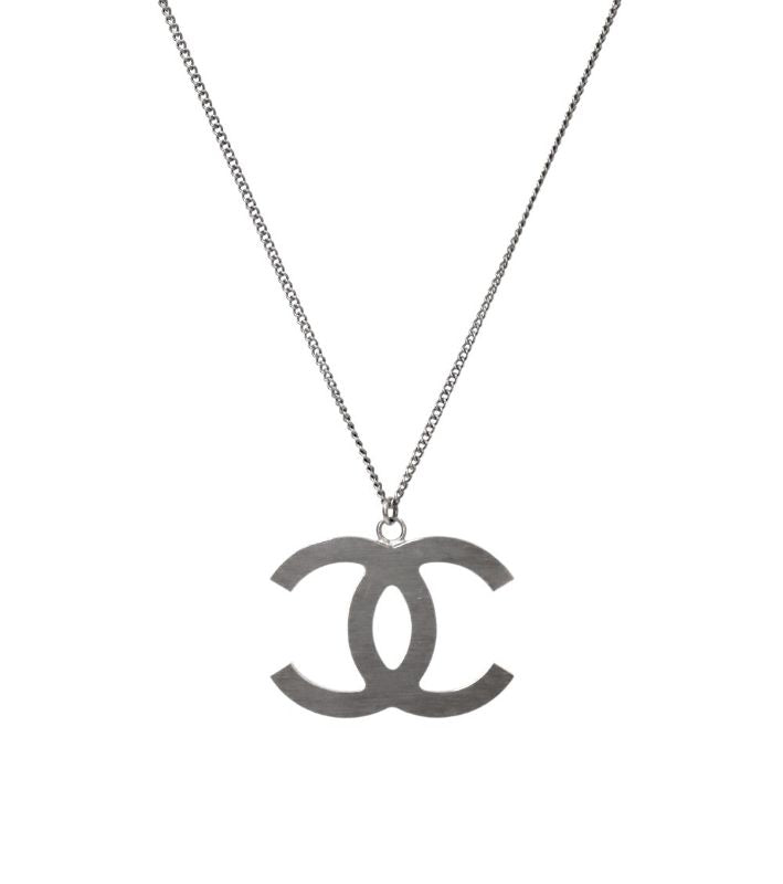 Chanel Cubic CC Silver Necklace