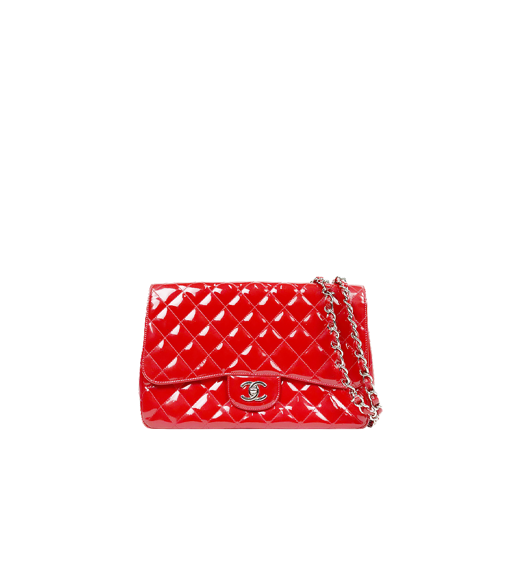 Chanel Red Large Padded Classic Bag, Single Flap