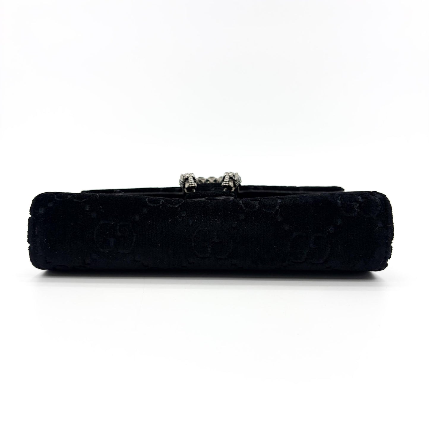 Gucci Dionysus Super Mini GG Velvet Shoulder Bag Black