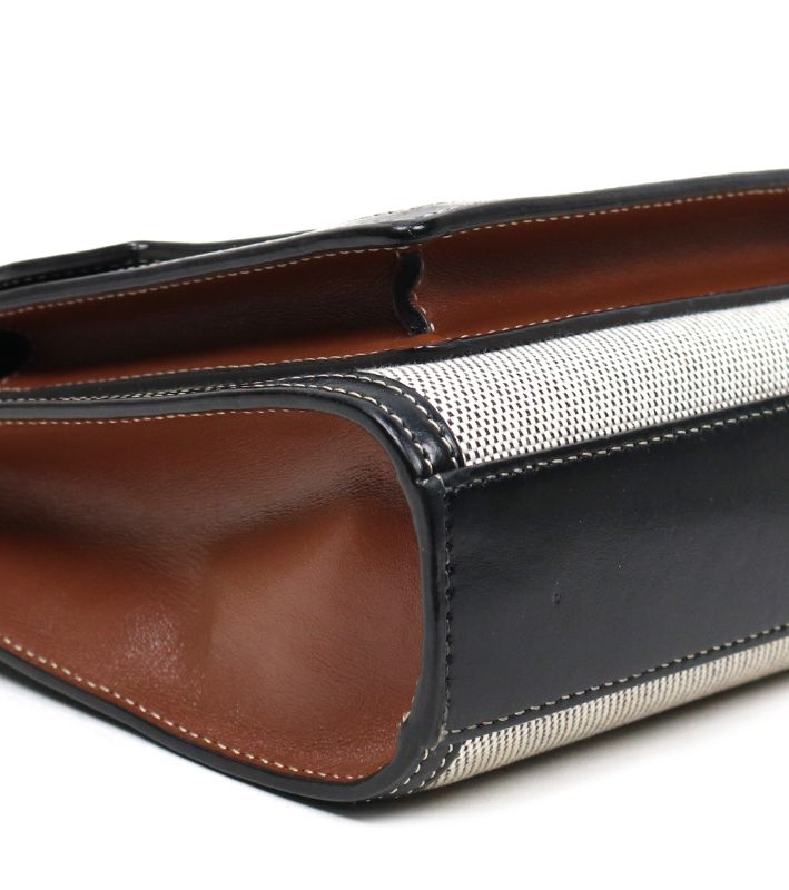 Burberry Black Two-tone Canvas and Leather 2WAY Bag