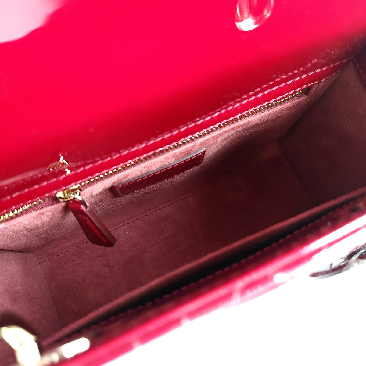 Small Patent Cannage Lady Tote Bag Crossbody Bag