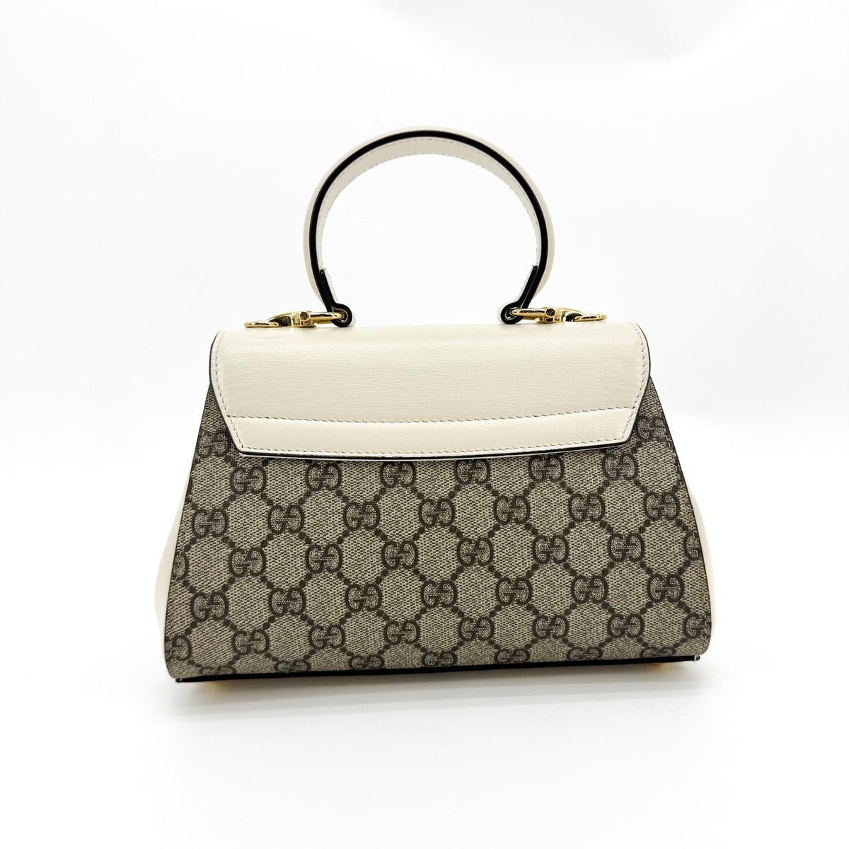 Gucci Horsebit 1955 Mini Top Handle Bag GG Supreme White