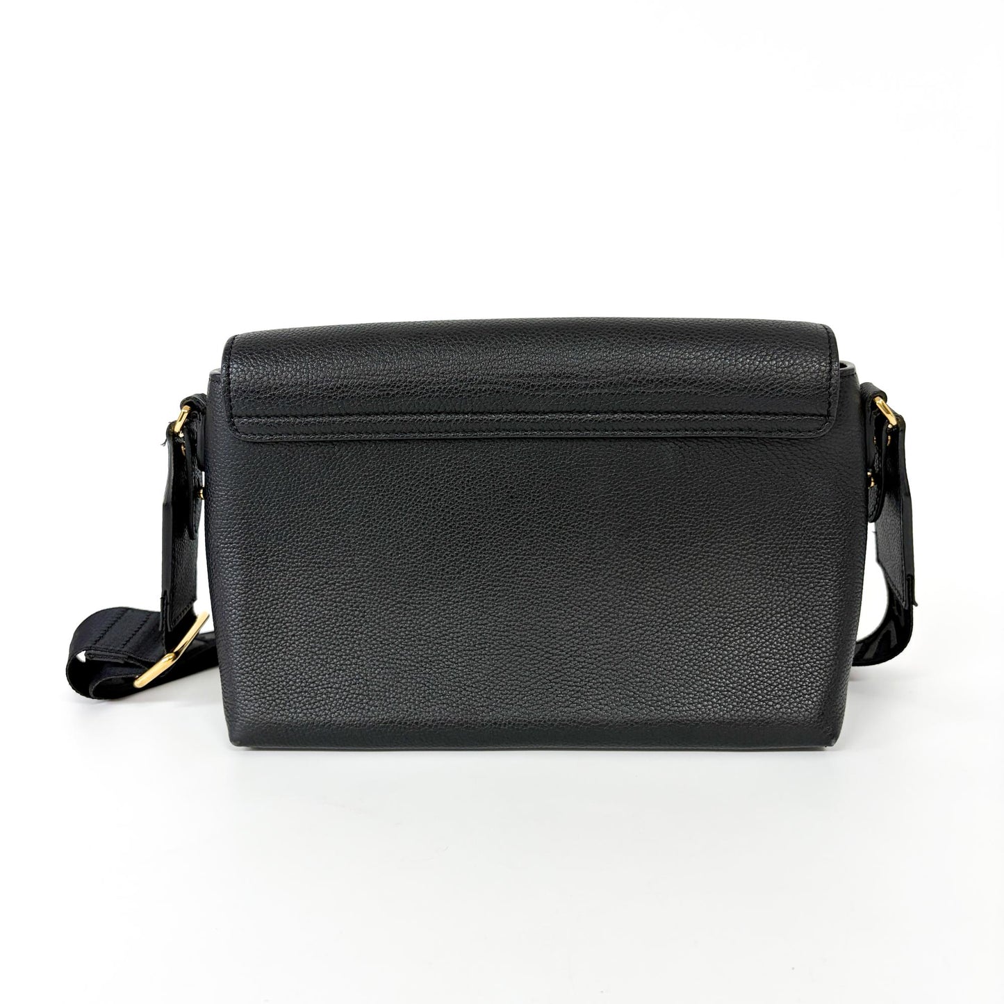Burberry Grainy Leather and Vintage Check Note Bag Black