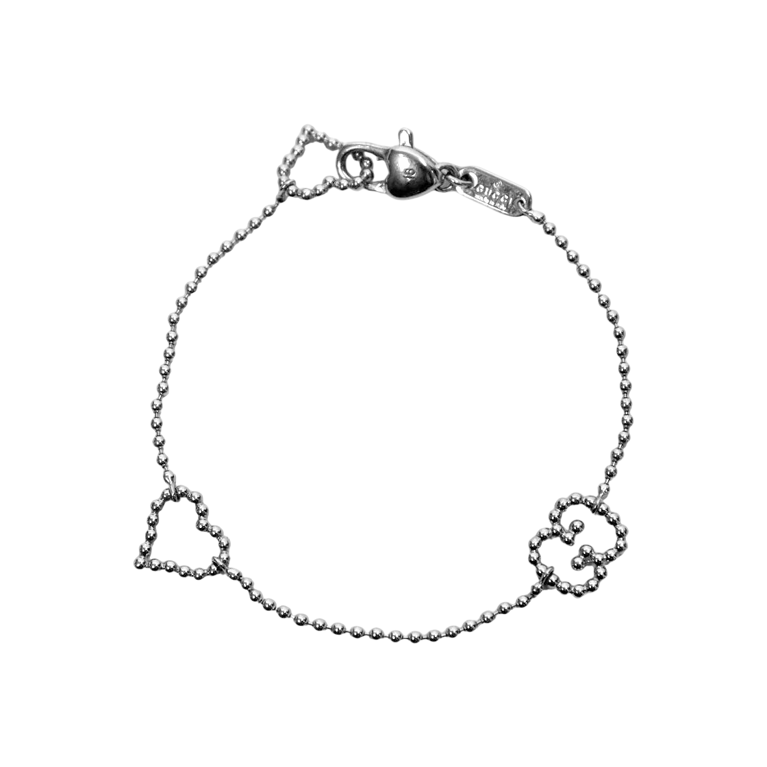 Gucci Heart GG Silver Bracelet
