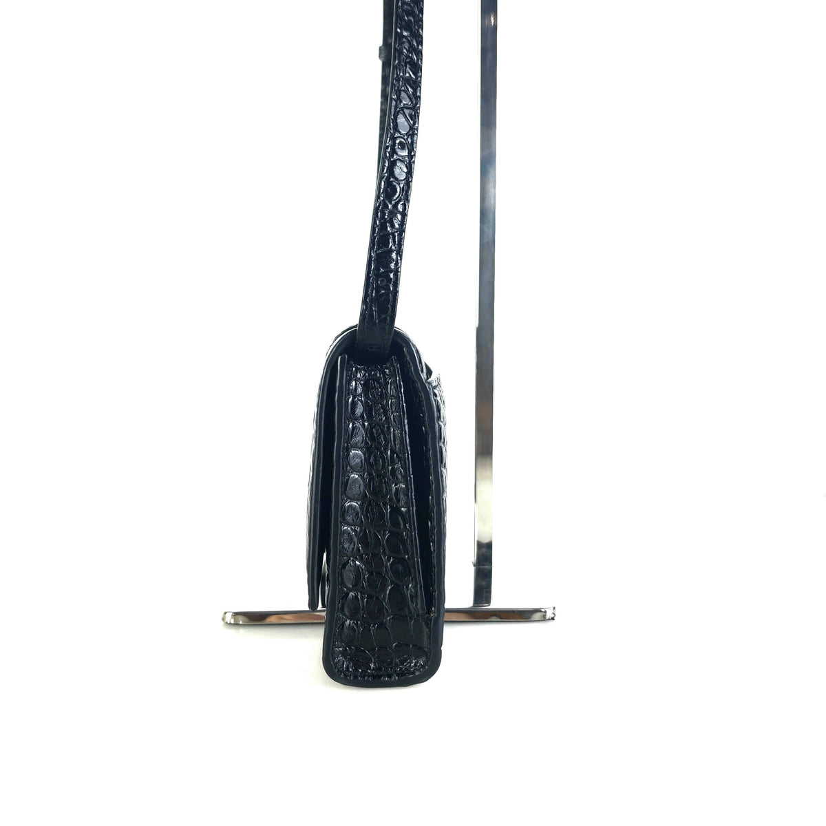 Crocodile Pattern Hourglass Shoulder Bag 654942
