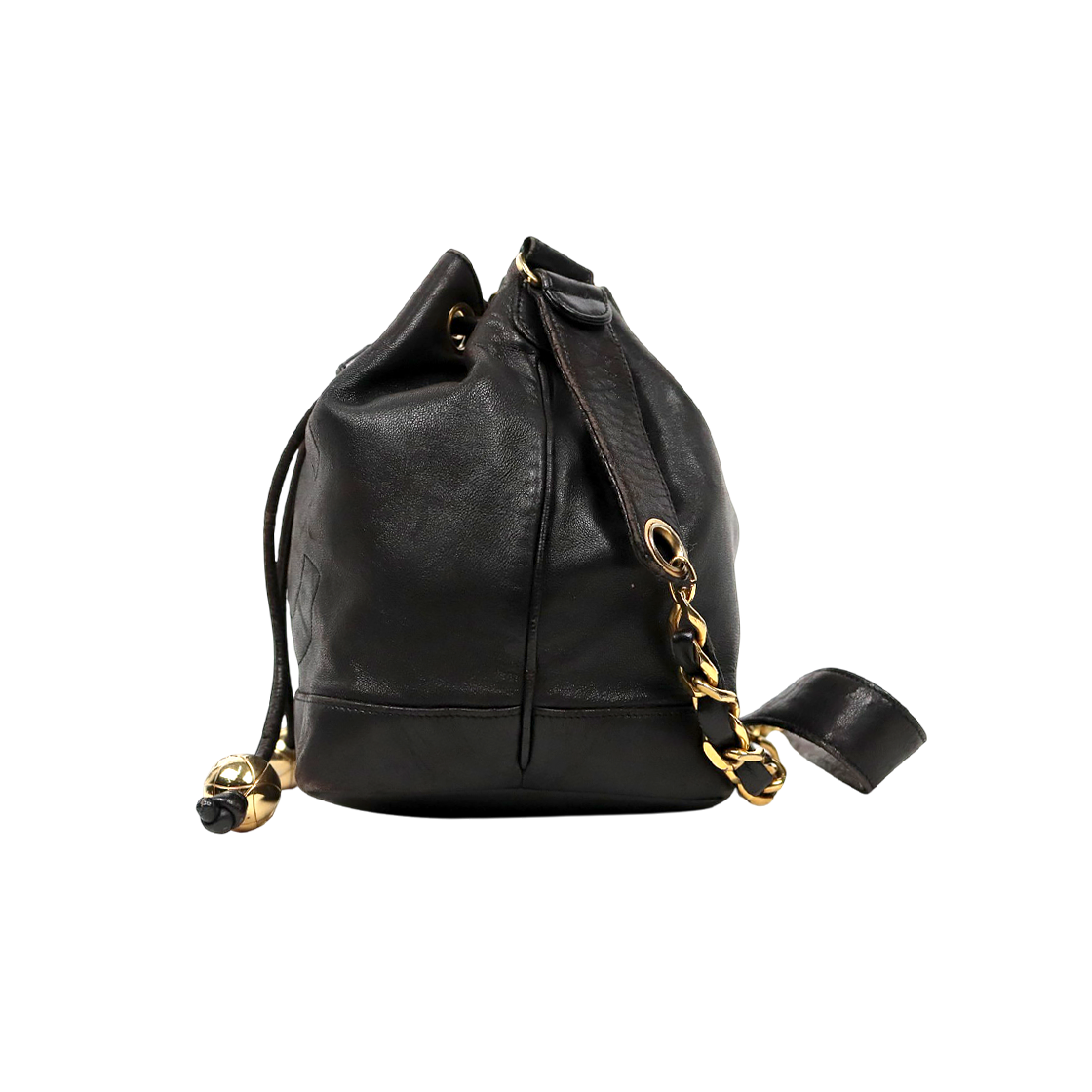 Chanel Black Big CC Golden Ball Bucket Bag