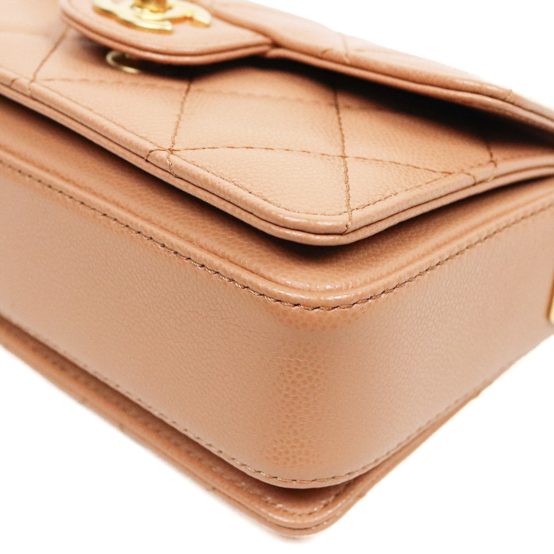 Chanel Mini Brown Caviar Top-Handle Tote Bag