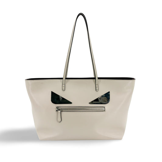 Fendi Monster Eyes Roll Tote Bag Ivory