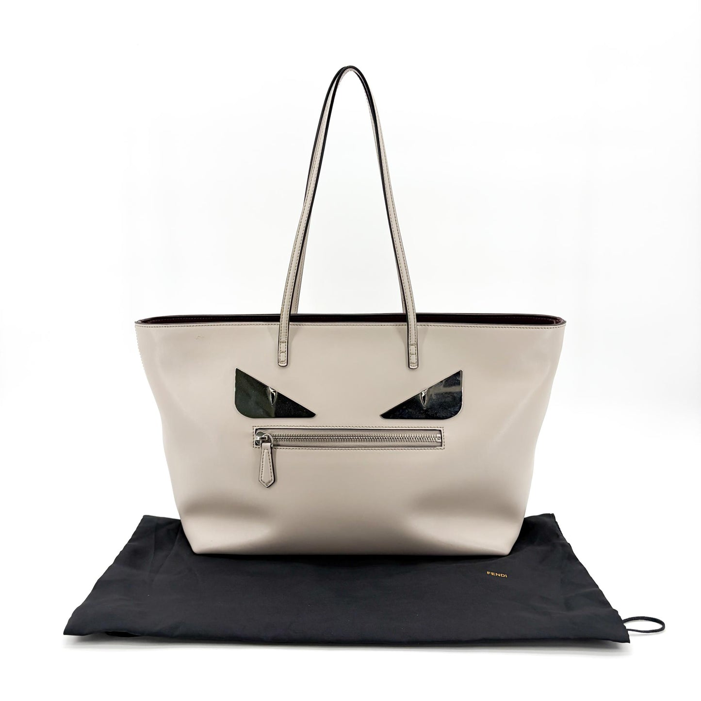 Fendi Monster Eyes Roll Tote Bag Ivory