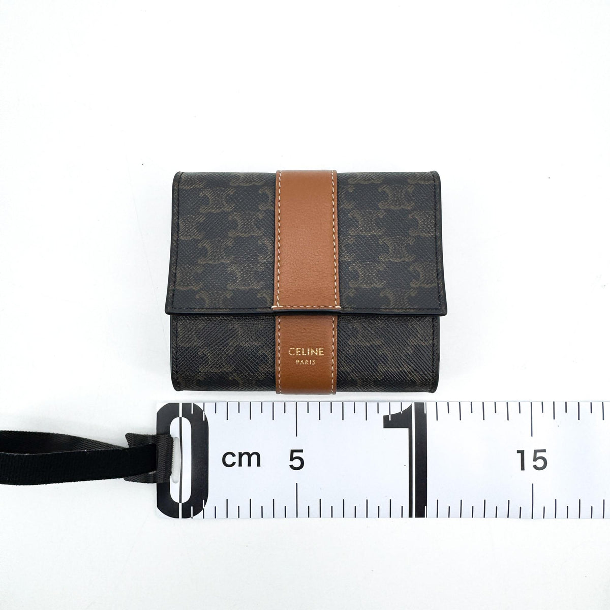 Celine Triomphe Canvas Small Flap Wallet Tan