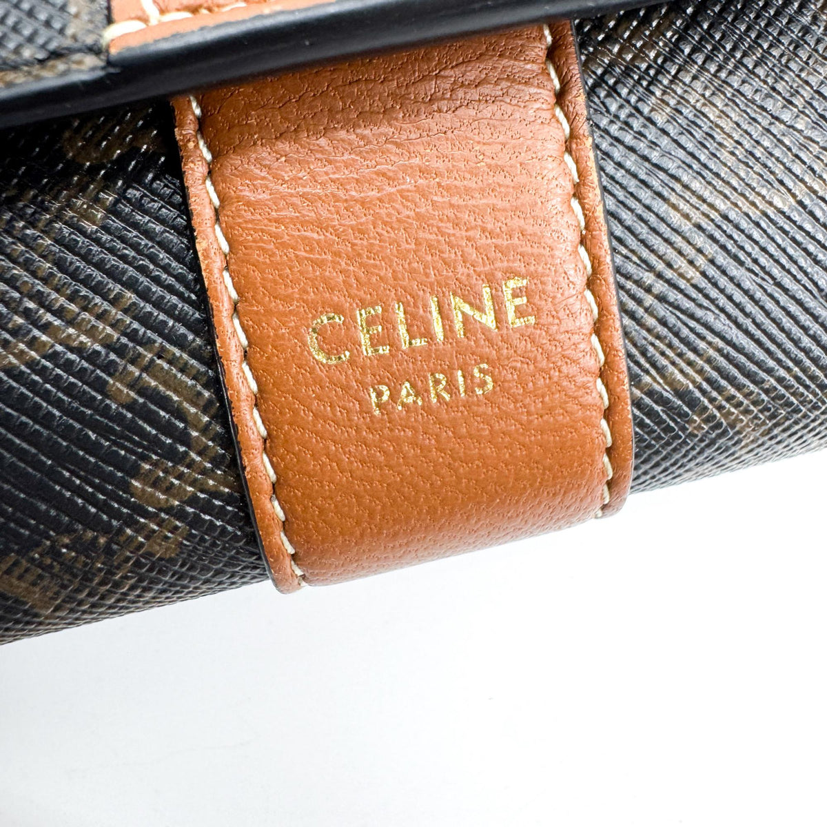 Celine Triomphe Canvas Small Flap Wallet Tan