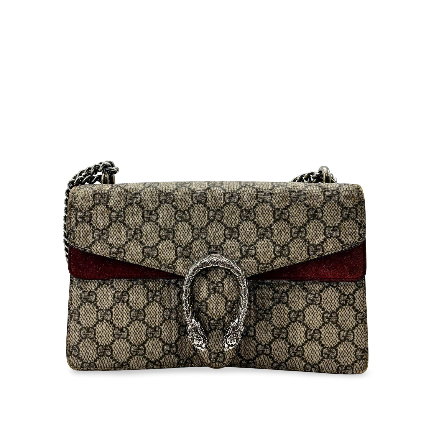 Gucci Dionysus Small GG Shoulder Bag Beige Burgundy