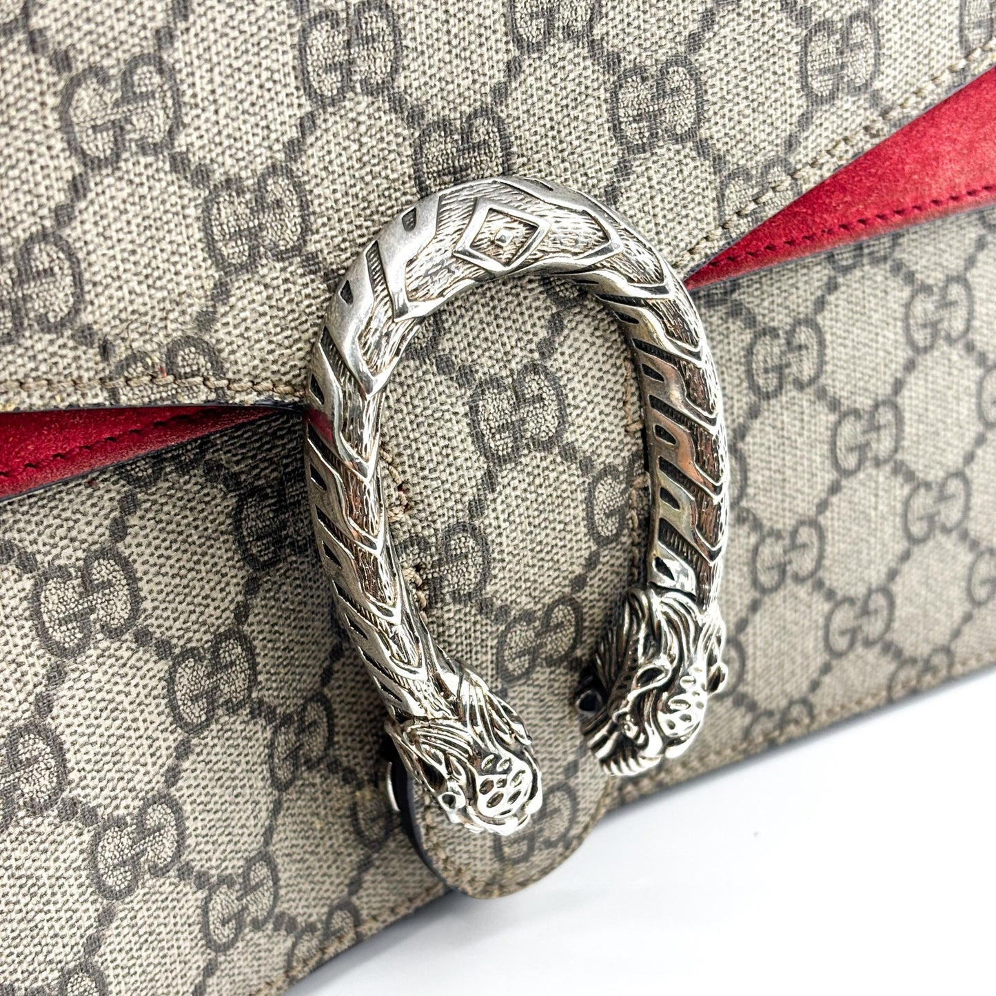 Gucci Dionysus Small GG Shoulder Bag Beige Burgundy