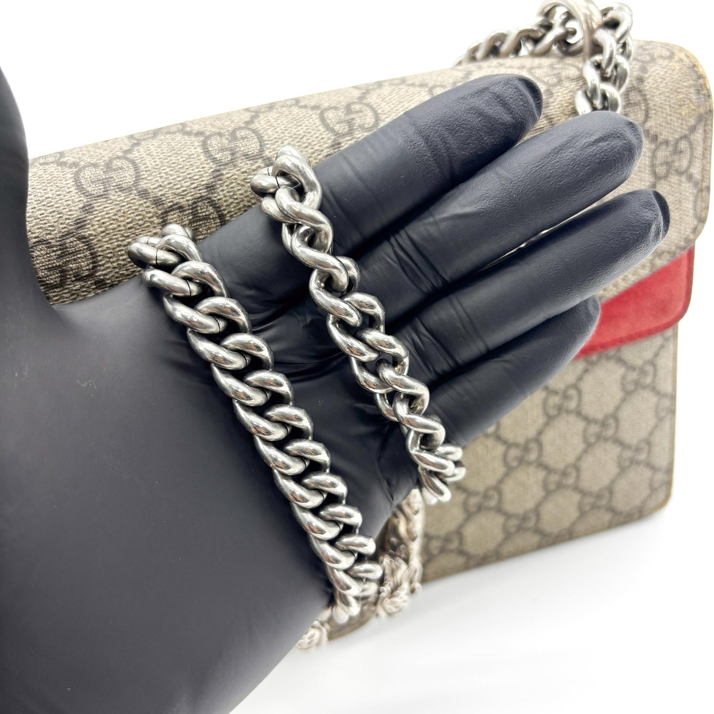 Gucci Dionysus Small GG Shoulder Bag Beige Burgundy