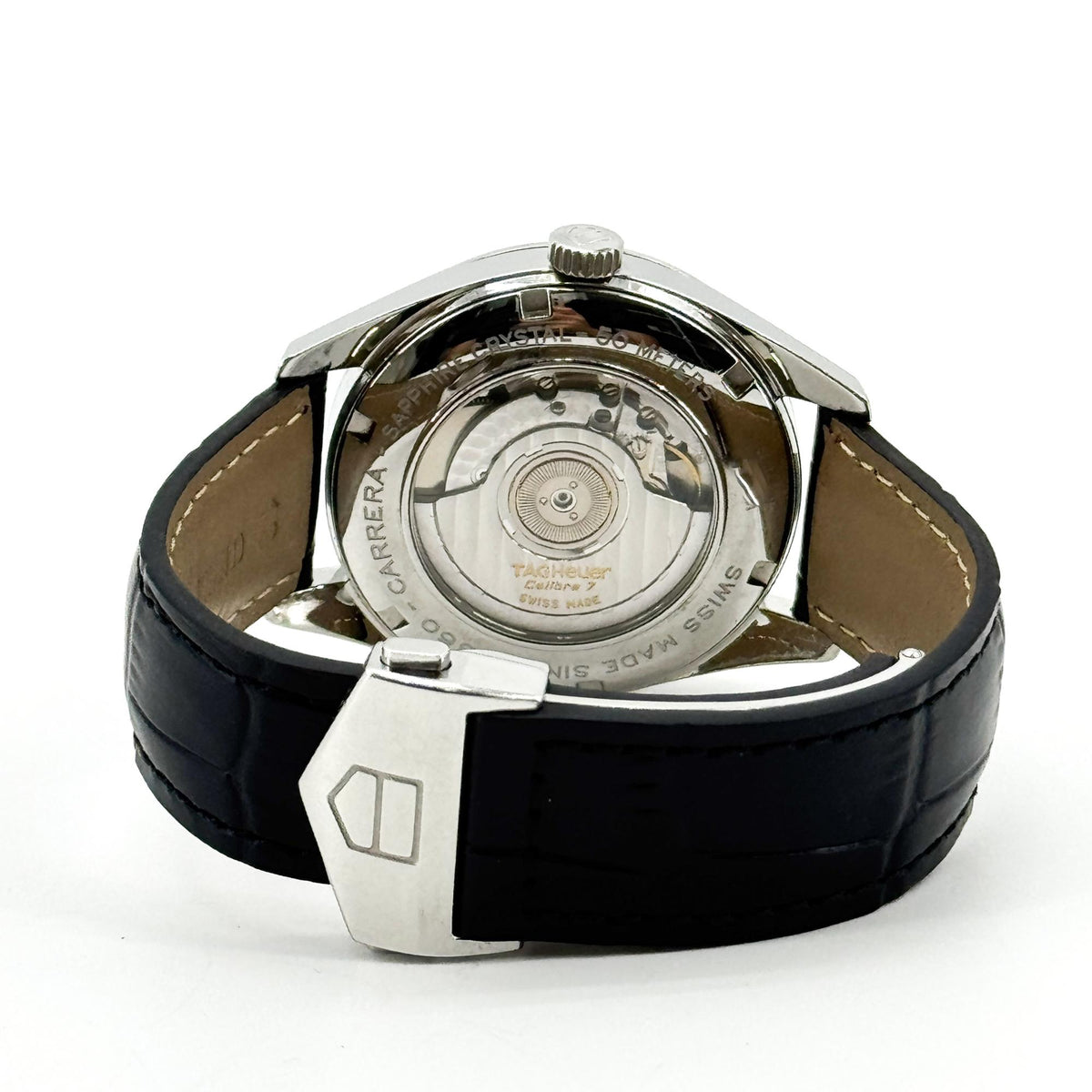 TAG Heuer Carrera Twin Time Automatic White Dial Leather
